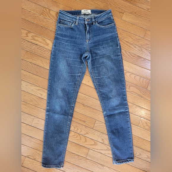 Acne Studio Skin 5 in Used Blue Denim luxury designer jeans Stockholm 25/32 - Picture 14 of 16